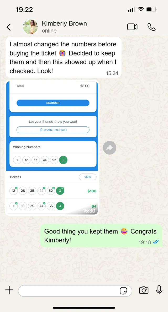 Member-submitted screenshot from Kimberly
